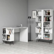Hanah home Polica 120x78,8x60?cm Belo-Crna