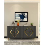 HANAH HOME Komoda Domino KB150 Anthracite Gold