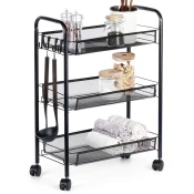 Vilde 568029 - Metalna polica na 3 nivoa (crna ), 44 x 26 x 63 cm
