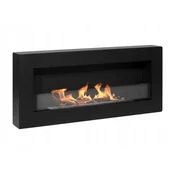 BIO Stenski biokamin s steklom 90x40x12 cm Box Black strukturno mat