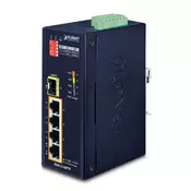 PLANET ISW-514PTF network switch Unmanaged Fast Ethernet (10/100) Power over Ethernet (PoE) Blue