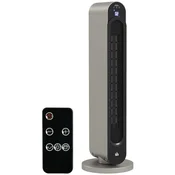 HOMCOM Električni grelnik nizke porabe z nihanjem, z 3 načini grelanja, PTC termoventilator z nastavljivo temperaturo, časovnik in daljinski upravljalnik, iz ABS, O25x73.5 cm, srebrna in črna