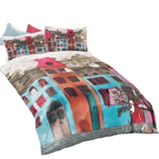 Issimo Bombažna posteljnina COLORFUL STREET 160x220/50x70. ISSIMO HOME