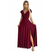Womens shiny long dress with Numoco neckline