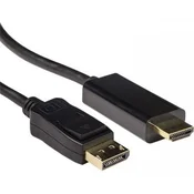 ACT AK3990 Conversion DisplayPort 1.2 moški na HDMI-A moški 1,8 m črn
