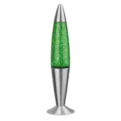 RABALUX 4113 | Glitter Rabalux dekoracija lava svjetiljke sa prekidacem na kablu 1x E14 zeleno, srebrno