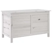Vidaxl Vrtna škatla za shranjevanje bela 99x49,5x58,5 cm trdna jelka
