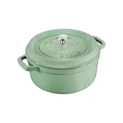 Cocotte cooking pot, cast iron, 24 cm / 3.7 L, Sage - Staub