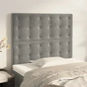 Vidaxl Vzglavje za postelje svetlo sivo 100x5x118/128 cm žametno