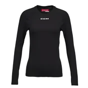CCM LS Training Tee Black Senior L