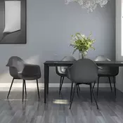 Vidaxl vidaXL Jedilni stoli, komplet 4 kosov, sivi, PP
