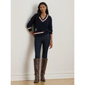 Lauren Ralph Lauren Pulover mornarska/bordo/bela