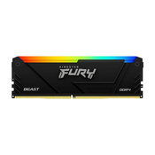 Kingston Fury Beast RGB memorija (RAM), 16 GB (2x 8 GB kit), DDR4, 3600 MHz, CL17, DIMM (KF436C17BB2AK2/16)