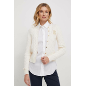 Bombažen pulover Lauren Ralph Lauren bež barva