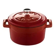 Saucepan, Folk range, cast iron, 10 cm,  red color - LAVA brand