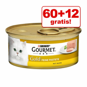 60 + 12 gratis! Gourmet Gold 72x85 g - Rafinirani ragu - piščanec