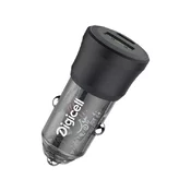 Digicell Transparent Car Charger Set Type C A+C 48W auto punjac