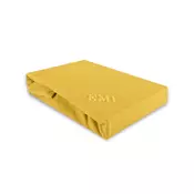 Posteljna rjuha temno rumena froté EMI, Ponjava 90 (100)x200