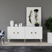 Hanah Home Konzola Owen, 150x79x40 cm, Antracit-srebrne boje