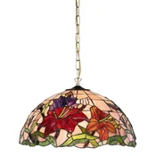 Casa Padrino luxury Tiffany hanging lamp multicolored A� 50 x H. 75 cm - Art Deco Tiffany pendant lamp - Living room hanging lamp - Decorative hanging lamp - Luxury Tiffany lights