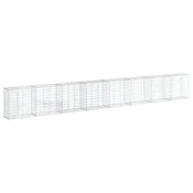 Vidaxl Gabionska košara s pokrovom 800x50x100 cm pocinkano železo