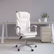 Vidaxl vidaXL Naslonjalo za pisarniški stol, belo, umetno usnje
