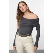 Trendyol Milla Ženska bluza Twoaw25Bz00262, Antracit