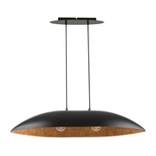 Luster na sajli GONDOLA 2xE27/60W/230V crna/bakarna