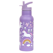A Little Lovely Company – nerjavni bidon za pijačo, 500 ml – samorogi in mavrica