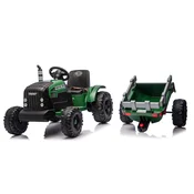 Akumulatorski traktor s prikolico temno zelena 24 V