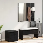 Set namještaja za predsoblje 3 pcs Crni hrast 80 x 31 x 40 cm