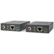 NEDIS HDMI ekstender/ preko Cat6/ do 60 m/ 4K@60Hz/ 18 Gbps/ HDMI/ LAN/ RS-232/ metal/ antracit