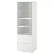 SMASTAD / PLATSA Biblioteka, bela bela/s 2 fioke, 60x57x181 cm