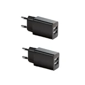INF 5V2A EU dvojni USB adapter, 2-kom - kompakten PC V0 ohišje Black, (5000292190)