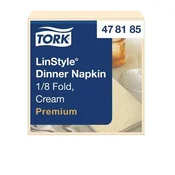Serviete, industrijsko kompostabilne, 1/8 pregibne, 1-slojne, 39x39 cm, Premium, TORK LinStyle, kremne