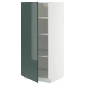 METOD Visoki element s policama, bela/Kallarp tamna sivozelena visokog sjaja, 60x60x140 cm