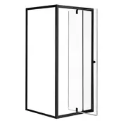 Flexi stenska kvadratna tuš kabina 80x80 cm brez tuš pladnja črna