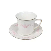 PORCELAN SET ZA KAFU 120ml 6/1 (CVETICI/SIVI) DT2407004D