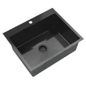 slomart Kuhinjsko pomivalno korito S6050 BLACK, črno inox, 60 x 50 cm, 1 korito, nadpultna montaža