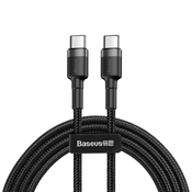 Kabel za punjenje i prijenos podataka USB-C u USB-C Baseus KLF s PD i QC 60W - 2m - crno-sivi