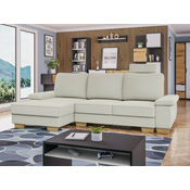 Kotna garnitura Lincoln 182 (Barrel 03) Svetlo rjava, Funkcija spanje, Predal, 255x155x89cm