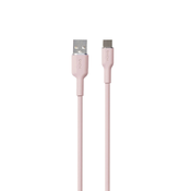 Mehki kabel PURO ICON - 1,5 m kabel USB-A v USB-C (prašno roza)