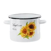 Emajlirani lonec 3l 18cm bel dekor sončnica 81350
