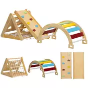 Homestar Notranji plezalni okvir 7 v 1 plezalni trikotnik s toboganom 168x625x57 cm večbarven