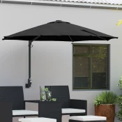 Vrtni suncobran Crna 248 x 248 x 148 cm Poliester i celik