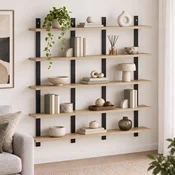 vidaXL Stenska polica Sonoma hrast 102 x 13,5 x 102 cm Inženirski les