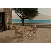Venture Design Jedilna garnitura Mexico miza s 4 lesenimi stoli 140x75 cm bež
