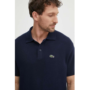 Pamučna polo majica Lacoste boja: tamno plava, s aplikacijom