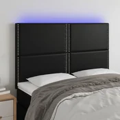 Vidaxl vidaXL Vzglavje za posteljo črno 144x5x118/128 cm umetno usnje