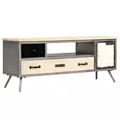 TV ormaric od masivnog drva manga i celika 120 x 30 x 45 cm